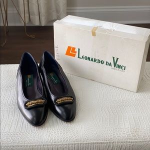 Leonardo da Vinci vintage pumps low heel block